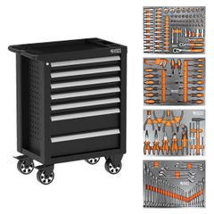 George Tools Werkstattwagen 69 cm schwarz - bestückt 158-teilig